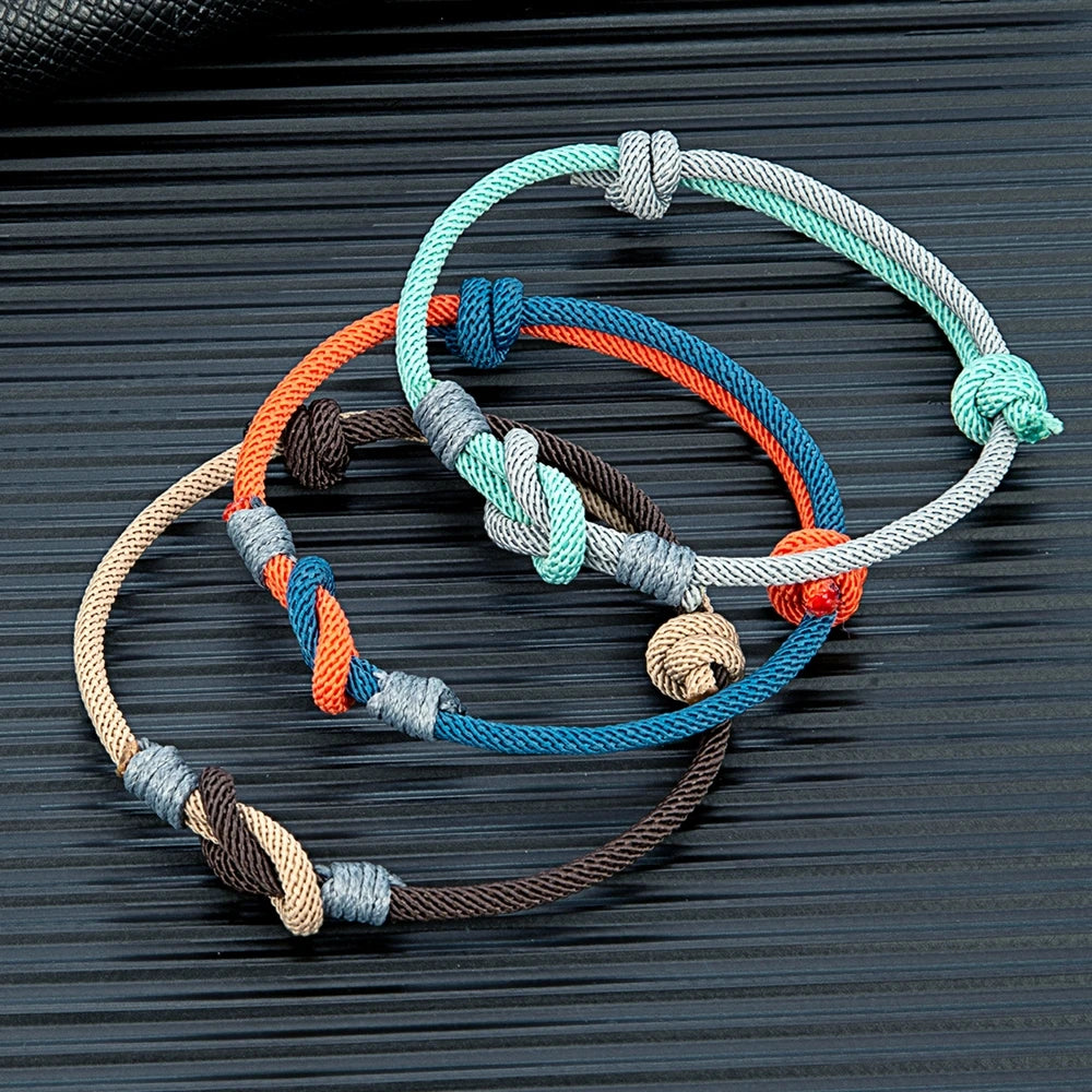 Pulsera con Nudo Ajustable Bicolor