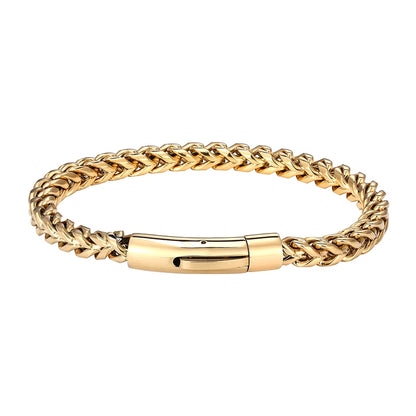 Pulsera de Acero Inoxidable Chapado en Oro 18K con Cierre Magnético