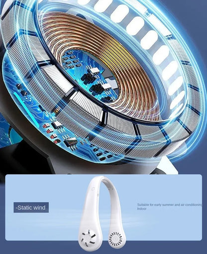 Ventilador de Cuello Sin Aspas – Portátil, Recargable y de 3 Velocidades