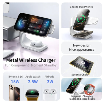 Cargador Inalámbrico 4 en 1 – para iPhone y Apple Watch