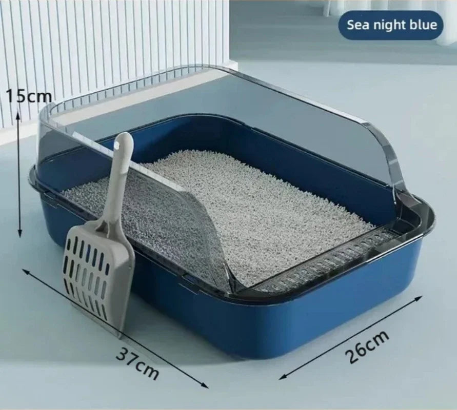 Caja de Arena para Gatos Antisalpicaduras y Fácil de Limpiar