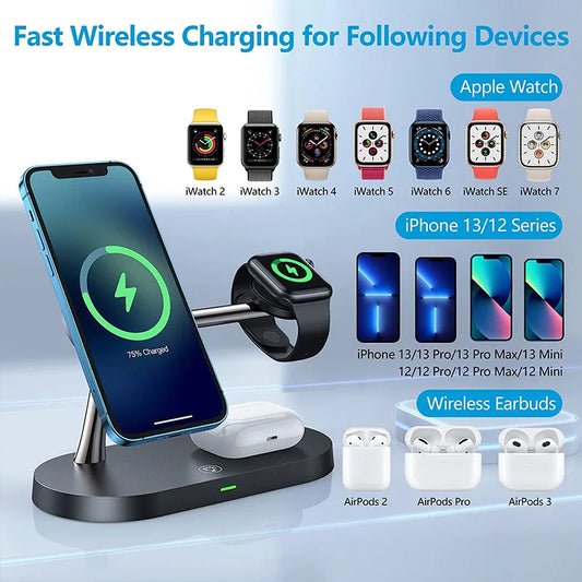 Cargador Inalámbrico 3 en 1 – Para iPhone, Apple Watch y AirPods