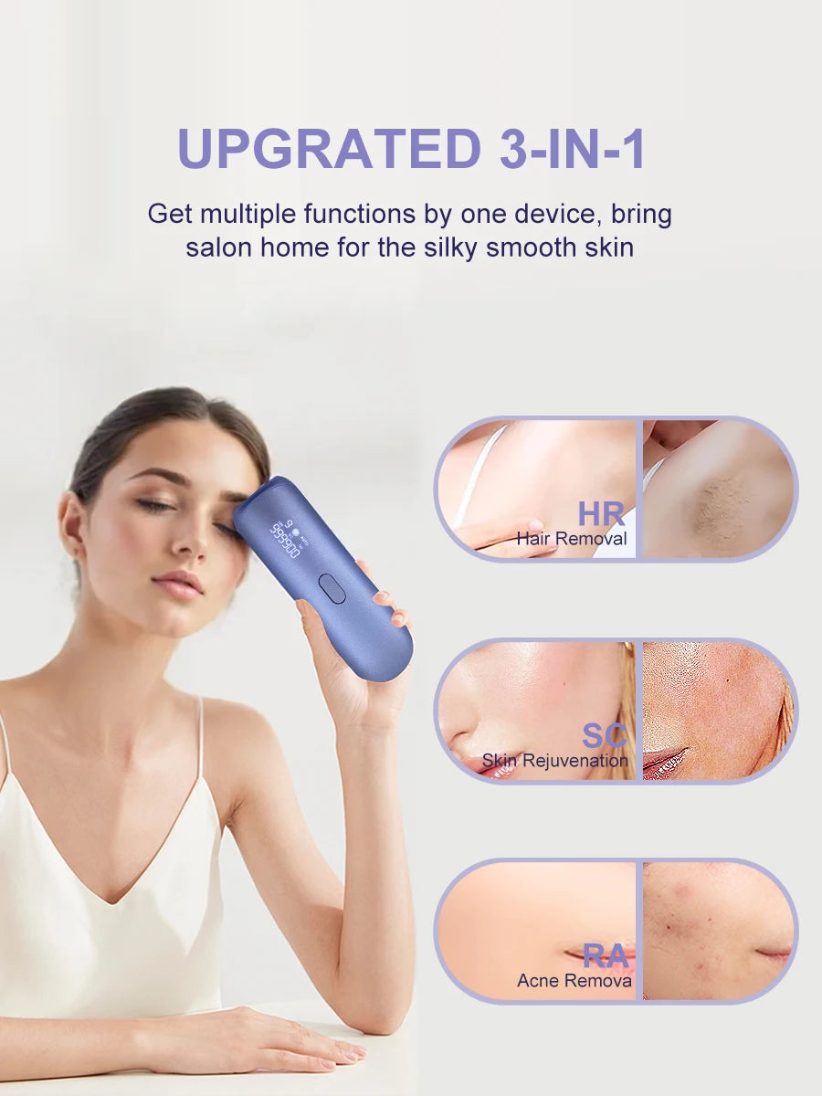 Depiladora Láser IPL Portátil 3 en 1