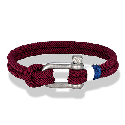Pulsera Náutica para Hombre – Cuerda de Doble Hebra con Ancla de Acero Inoxidable