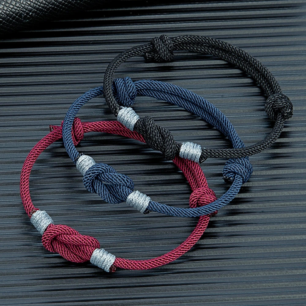 Pulsera con Nudo Ajustable Bicolor