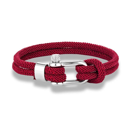Pulsera Minimalista Unisex – Cuerda Doble con Hebilla en U de Acero Inoxidable