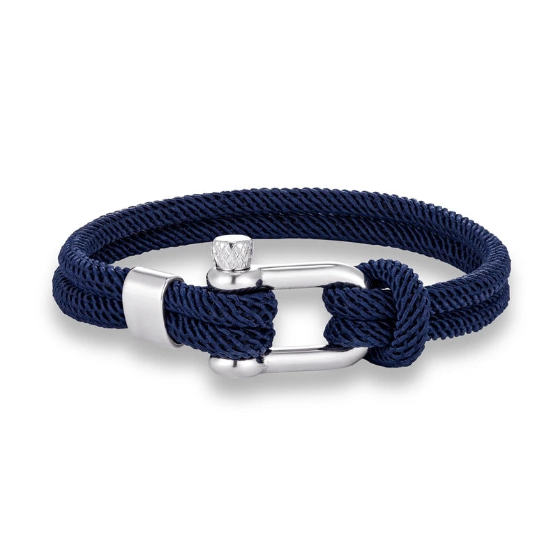 Pulsera Minimalista Unisex – Cuerda Doble con Hebilla en U de Acero Inoxidable