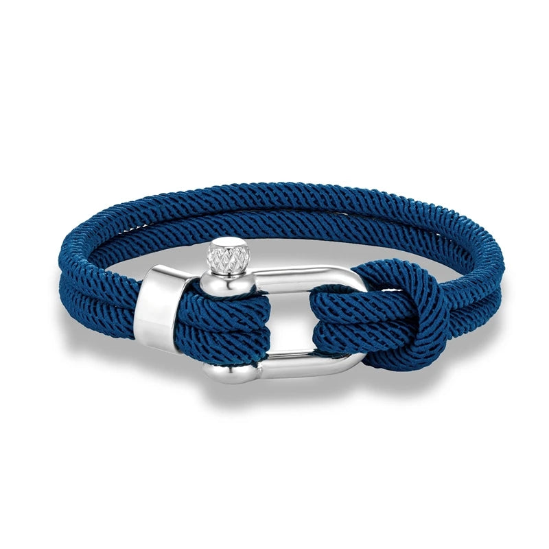 Pulsera Minimalista Unisex – Cuerda Doble con Hebilla en U de Acero Inoxidable
