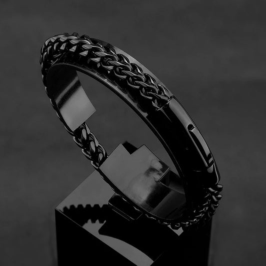 Pulsera de Acero Inoxidable Chapado en Oro 18K con Cierre Magnético
