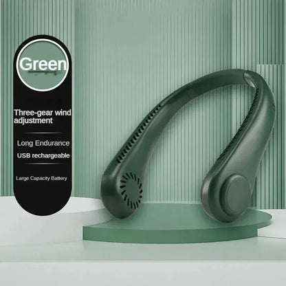Ventilador de Cuello Sin Aspas – Portátil, Recargable y de 3 Velocidades