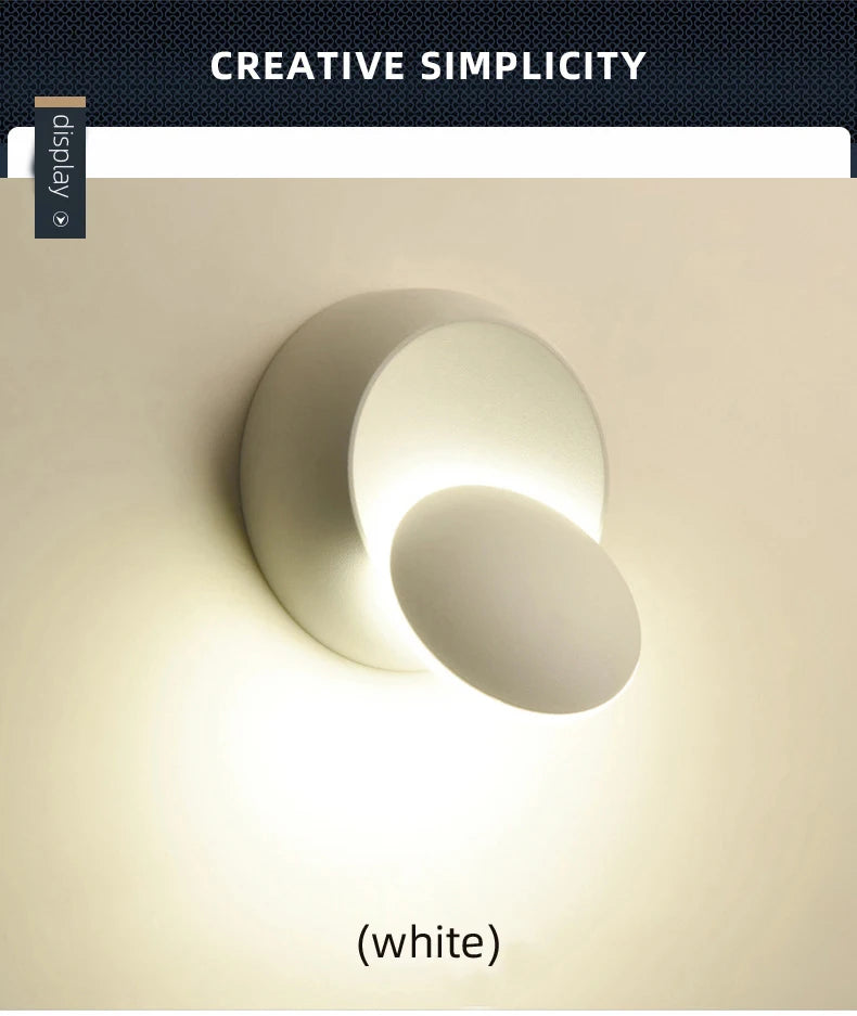 Aplique LED de Pared 5W – Luz Moderna Giratoria 350°