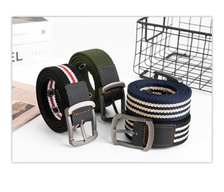 Cinturón Táctico de Lona – Unisex, Ajustable y Resistente para Uso Diario