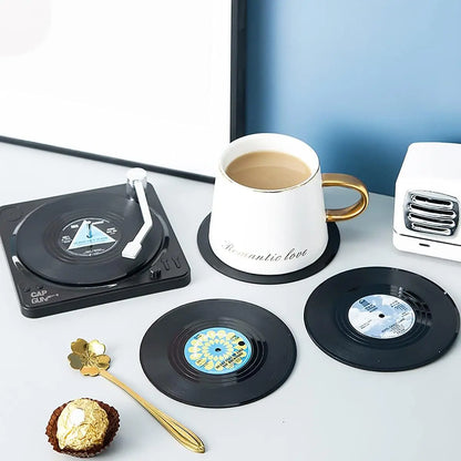 Posavasos Retro de Vinilo – Antideslizantes