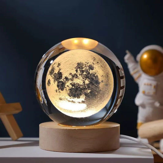 Lampara De Noche Led 3d La Luna Bola